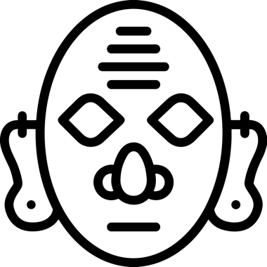 Black and white face mask icon symbol vector illustration in minimal simple style graphic design element for modern artwork clean outline sketch flat pictogram abstract template contour editable isolated digital png format for web ui