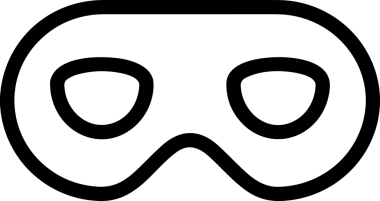 Black and white face mask icon symbol vector illustration in minimal simple style graphic design element for modern artwork clean outline sketch flat pictogram abstract template contour editable isolated digital png format for web ui