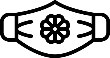 Black and white face mask icon symbol vector illustration in minimal simple style graphic design element for modern artwork clean outline sketch flat pictogram abstract template contour editable isolated digital png format for web ui