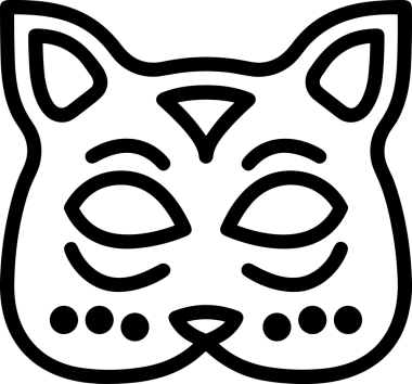 Black and white face mask icon symbol vector illustration in minimal simple style graphic design element for modern artwork clean outline sketch flat pictogram abstract template contour editable isolated digital png format for web ui