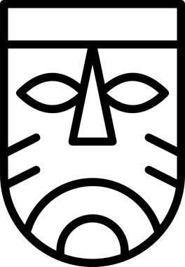 Black and white face mask icon symbol vector illustration in minimal simple style graphic design element for modern artwork clean outline sketch flat pictogram abstract template contour editable isolated digital png format for web ui