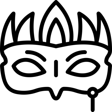 Black and white face mask icon symbol vector illustration in minimal simple style graphic design element for modern artwork clean outline sketch flat pictogram abstract template contour editable isolated digital png format for web ui