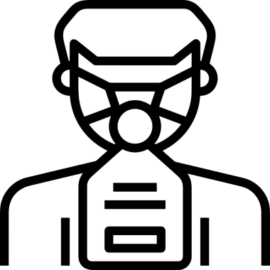 Black and white face mask icon symbol vector illustration in minimal simple style graphic design element for modern artwork clean outline sketch flat pictogram abstract template contour editable isolated digital png format for web ui