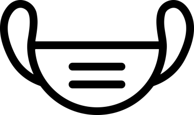 Black and white face mask icon symbol vector illustration in minimal simple style graphic design element for modern artwork clean outline sketch flat pictogram abstract template contour editable isolated digital png format for web ui