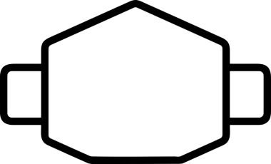 Black and white face mask icon symbol vector illustration in minimal simple style graphic design element for modern artwork clean outline sketch flat pictogram abstract template contour editable isolated digital png format for web ui