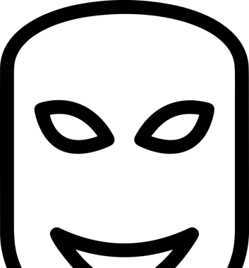 Black and white face mask icon symbol vector illustration in minimal simple style graphic design element for modern artwork clean outline sketch flat pictogram abstract template contour editable isolated digital png format for web ui