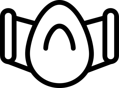 Black and white face mask icon symbol vector illustration in minimal simple style graphic design element for modern artwork clean outline sketch flat pictogram abstract template contour editable isolated digital png format for web ui