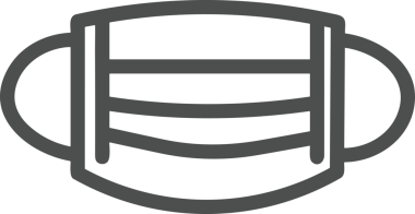 Black and white face mask icon symbol vector illustration in minimal simple style graphic design element for modern artwork clean outline sketch flat pictogram abstract template contour editable isolated digital png format for web ui