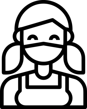 Black and white face mask icon symbol vector illustration in minimal simple style graphic design element for modern artwork clean outline sketch flat pictogram abstract template contour editable isolated digital png format for web ui