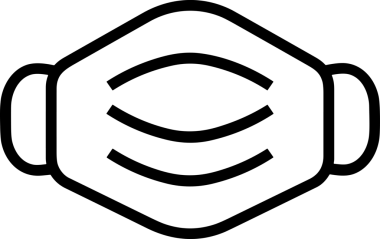 Black and white face mask icon symbol vector illustration in minimal simple style graphic design element for modern artwork clean outline sketch flat pictogram abstract template contour editable isolated digital png format for web ui