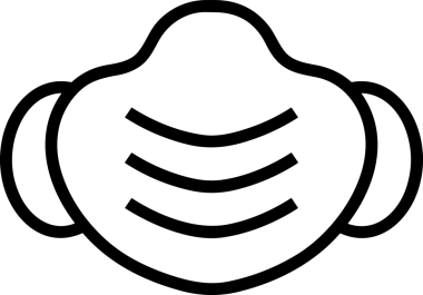 Black and white face mask icon symbol vector illustration in minimal simple style graphic design element for modern artwork clean outline sketch flat pictogram abstract template contour editable isolated digital png format for web ui