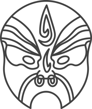 Black and white face mask icon symbol vector illustration in minimal simple style graphic design element for modern artwork clean outline sketch flat pictogram abstract template contour editable isolated digital png format for web ui