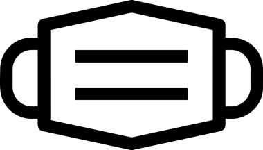 Black and white face mask icon symbol vector illustration in minimal simple style graphic design element for modern artwork clean outline sketch flat pictogram abstract template contour editable isolated digital png format for web ui