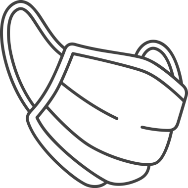 Black and white face mask icon symbol vector illustration in minimal simple style graphic design element for modern artwork clean outline sketch flat pictogram abstract template contour editable isolated digital png format for web ui