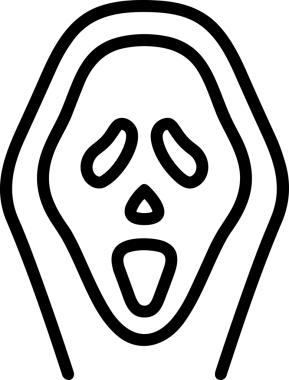 Black and white face mask icon symbol vector illustration in minimal simple style graphic design element for modern artwork clean outline sketch flat pictogram abstract template contour editable isolated digital png format for web ui