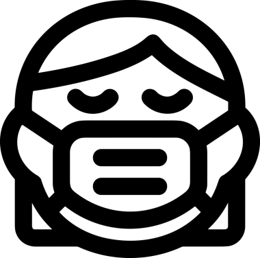 Black and white face mask icon symbol vector illustration in minimal simple style graphic design element for modern artwork clean outline sketch flat pictogram abstract template contour editable isolated digital png format for web ui