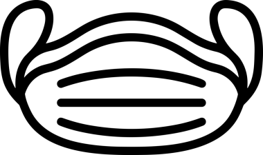Black and white face mask icon symbol vector illustration in minimal simple style graphic design element for modern artwork clean outline sketch flat pictogram abstract template contour editable isolated digital png format for web ui
