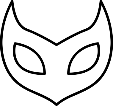 Black and white face mask icon symbol vector illustration in minimal simple style graphic design element for modern artwork clean outline sketch flat pictogram abstract template contour editable isolated digital png format for web ui