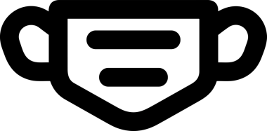 Black and white face mask icon symbol vector illustration in minimal simple style graphic design element for modern artwork clean outline sketch flat pictogram abstract template contour editable isolated digital png format for web ui