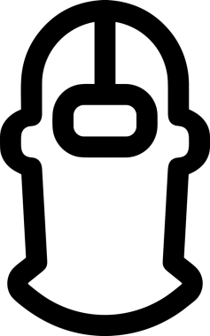 Black and white face mask icon symbol vector illustration in minimal simple style graphic design element for modern artwork clean outline sketch flat pictogram abstract template contour editable isolated digital png format for web ui