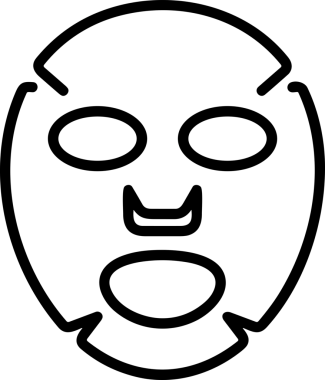 Black and white face mask icon symbol vector illustration in minimal simple style graphic design element for modern artwork clean outline sketch flat pictogram abstract template contour editable isolated digital png format for web ui