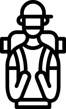 Black and white face mask icon symbol vector illustration in minimal simple style graphic design element for modern artwork clean outline sketch flat pictogram abstract template contour editable isolated digital png format for web ui