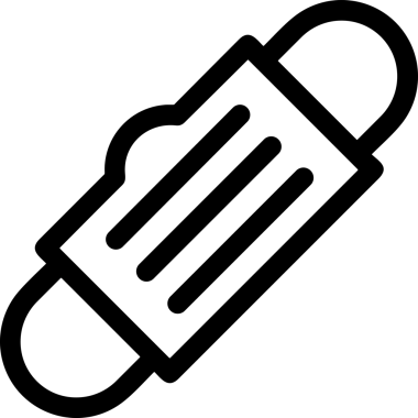 Black and white face mask icon symbol vector illustration in minimal simple style graphic design element for modern artwork clean outline sketch flat pictogram abstract template contour editable isolated digital png format for web ui