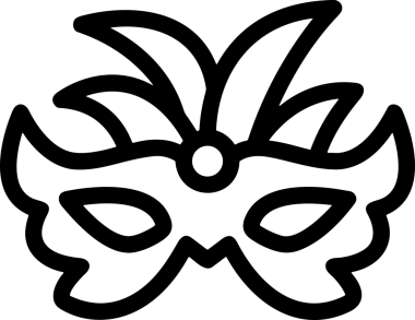 Black and white face mask icon symbol vector illustration in minimal simple style graphic design element for modern artwork clean outline sketch flat pictogram abstract template contour editable isolated digital png format for web ui