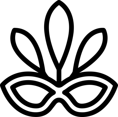 Black and white face mask icon symbol vector illustration in minimal simple style graphic design element for modern artwork clean outline sketch flat pictogram abstract template contour editable isolated digital png format for web ui