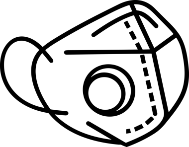 Black and white face mask icon symbol vector illustration in minimal simple style graphic design element for modern artwork clean outline sketch flat pictogram abstract template contour editable isolated digital png format for web ui