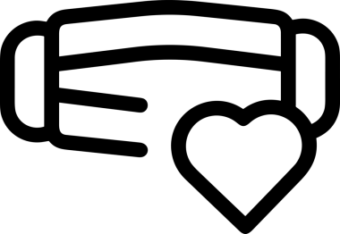 Black and white face mask icon symbol vector illustration in minimal simple style graphic design element for modern artwork clean outline sketch flat pictogram abstract template contour editable isolated digital png format for web ui