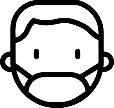 Black and white face mask icon symbol vector illustration in minimal simple style graphic design element for modern artwork clean outline sketch flat pictogram abstract template contour editable isolated digital png format for web ui