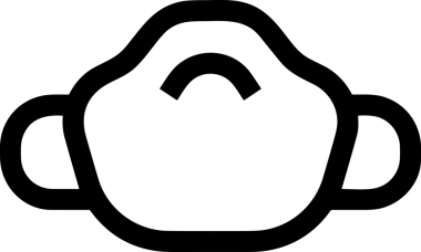 Black and white face mask icon symbol vector illustration in minimal simple style graphic design element for modern artwork clean outline sketch flat pictogram abstract template contour editable isolated digital png format for web ui