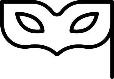 Black and white face mask icon symbol vector illustration in minimal simple style graphic design element for modern artwork clean outline sketch flat pictogram abstract template contour editable isolated digital png format for web ui