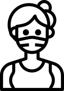 Black and white face mask icon symbol vector illustration in minimal simple style graphic design element for modern artwork clean outline sketch flat pictogram abstract template contour editable isolated digital png format for web ui