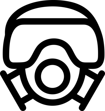 Black and white face mask icon symbol vector illustration in minimal simple style graphic design element for modern artwork clean outline sketch flat pictogram abstract template contour editable isolated digital png format for web ui