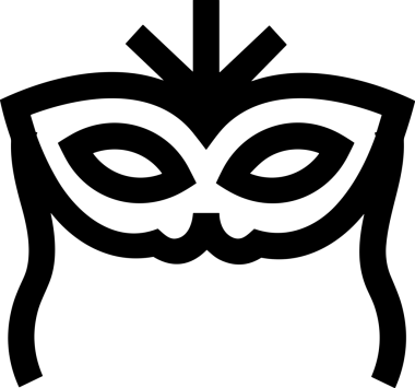 Black and white face mask icon symbol vector illustration in minimal simple style graphic design element for modern artwork clean outline sketch flat pictogram abstract template contour editable isolated digital png format for web ui