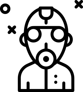 Black and white face mask icon symbol vector illustration in minimal simple style graphic design element for modern artwork clean outline sketch flat pictogram abstract template contour editable isolated digital png format for web ui