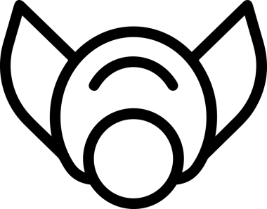 Black and white face mask icon symbol vector illustration in minimal simple style graphic design element for modern artwork clean outline sketch flat pictogram abstract template contour editable isolated digital png format for web ui
