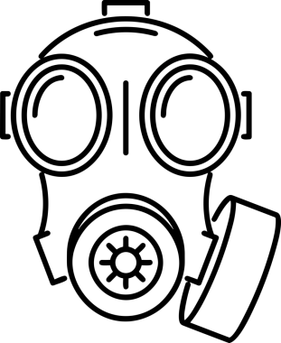 Black and white face mask icon symbol vector illustration in minimal simple style graphic design element for modern artwork clean outline sketch flat pictogram abstract template contour editable isolated digital png format for web ui