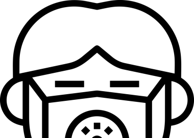 Black and white face mask icon symbol vector illustration in minimal simple style graphic design element for modern artwork clean outline sketch flat pictogram abstract template contour editable isolated digital png format for web ui