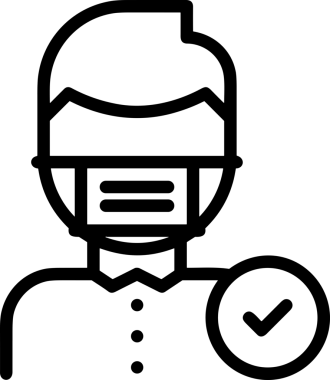 Black and white face mask icon symbol vector illustration in minimal simple style graphic design element for modern artwork clean outline sketch flat pictogram abstract template contour editable isolated digital png format for web ui