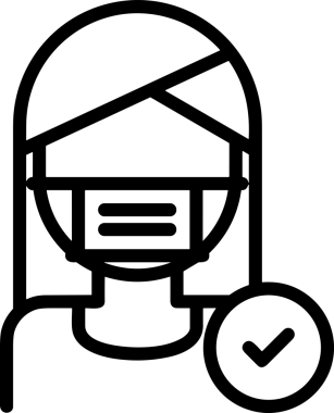Black and white face mask icon symbol vector illustration in minimal simple style graphic design element for modern artwork clean outline sketch flat pictogram abstract template contour editable isolated digital png format for web ui