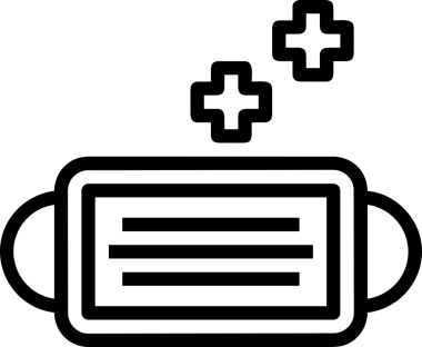 Black and white face mask icon symbol vector illustration in minimal simple style graphic design element for modern artwork clean outline sketch flat pictogram abstract template contour editable isolated digital png format for web ui