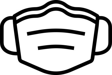 Black and white face mask icon symbol vector illustration in minimal simple style graphic design element for modern artwork clean outline sketch flat pictogram abstract template contour editable isolated digital png format for web ui