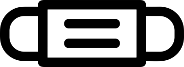 Black and white face mask icon symbol vector illustration in minimal simple style graphic design element for modern artwork clean outline sketch flat pictogram abstract template contour editable isolated digital png format for web ui