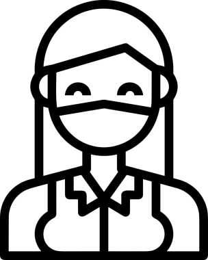 Black and white face mask icon symbol vector illustration in minimal simple style graphic design element for modern artwork clean outline sketch flat pictogram abstract template contour editable isolated digital png format for web ui