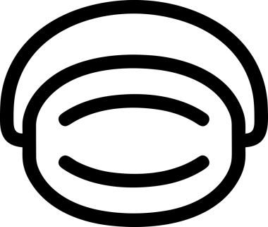 Black and white face mask icon symbol vector illustration in minimal simple style graphic design element for modern artwork clean outline sketch flat pictogram abstract template contour editable isolated digital png format for web ui