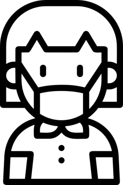 Black and white face mask icon symbol vector illustration in minimal simple style graphic design element for modern artwork clean outline sketch flat pictogram abstract template contour editable isolated digital png format for web ui