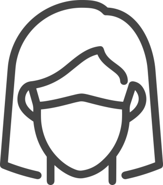 Black and white face mask icon symbol vector illustration in minimal simple style graphic design element for modern artwork clean outline sketch flat pictogram abstract template contour editable isolated digital png format for web ui